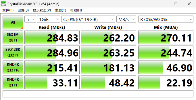 硬盘开卡后进行性能测试 2025-9-8_22-46-58.png
